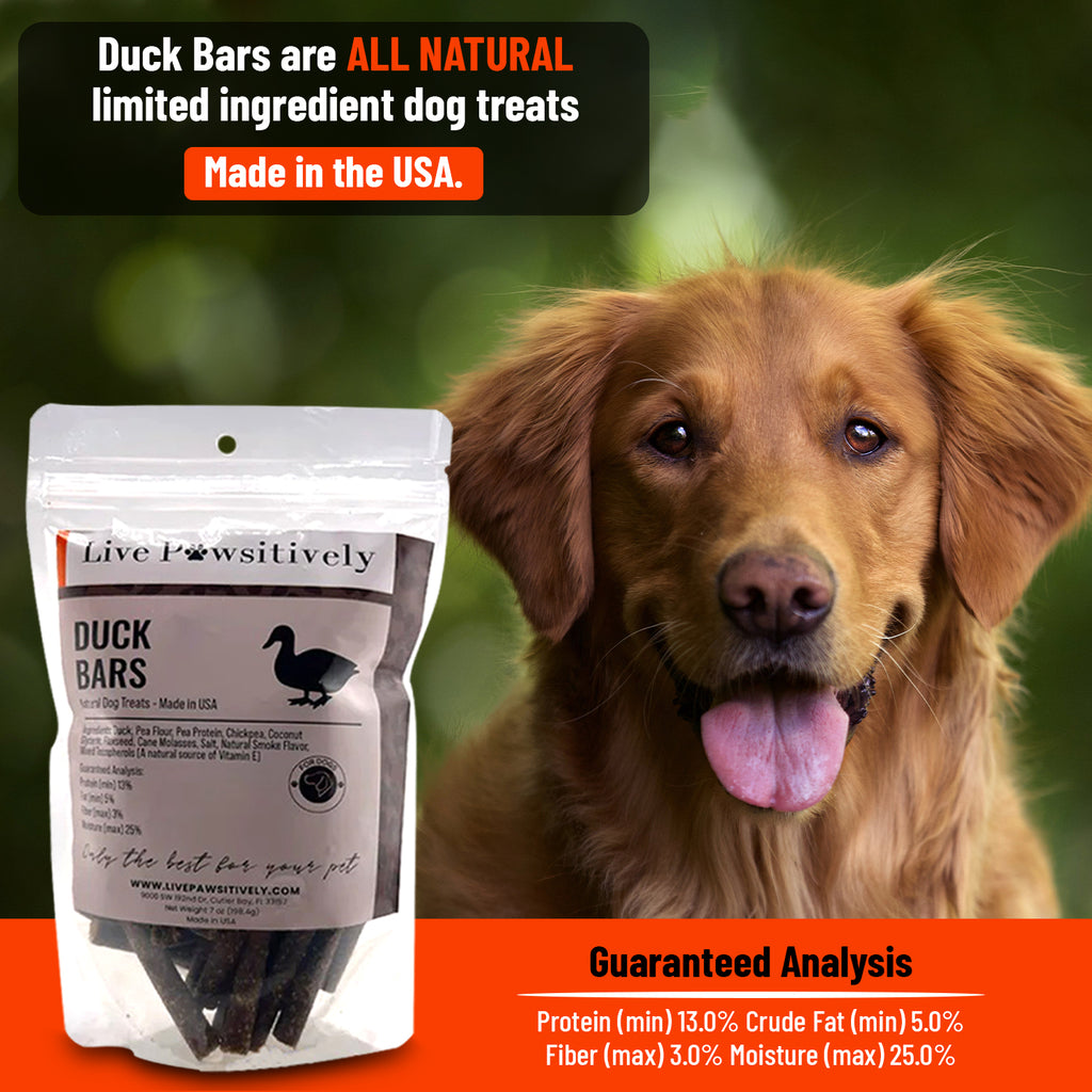 Duck Bars/ Natural limited ingredient dog treat, made in USA