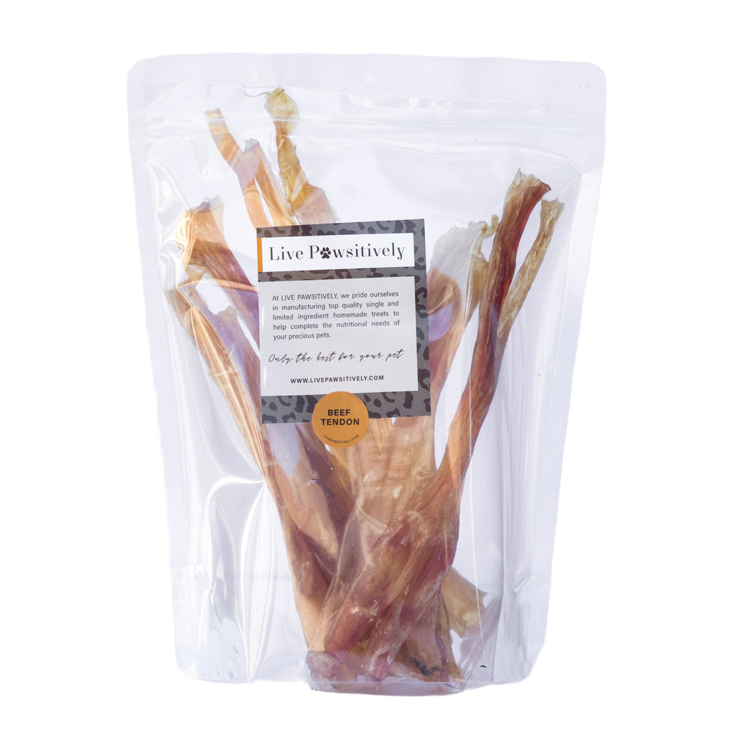 Live Pawsitively Beef Tendon 6 pack, made in USA
