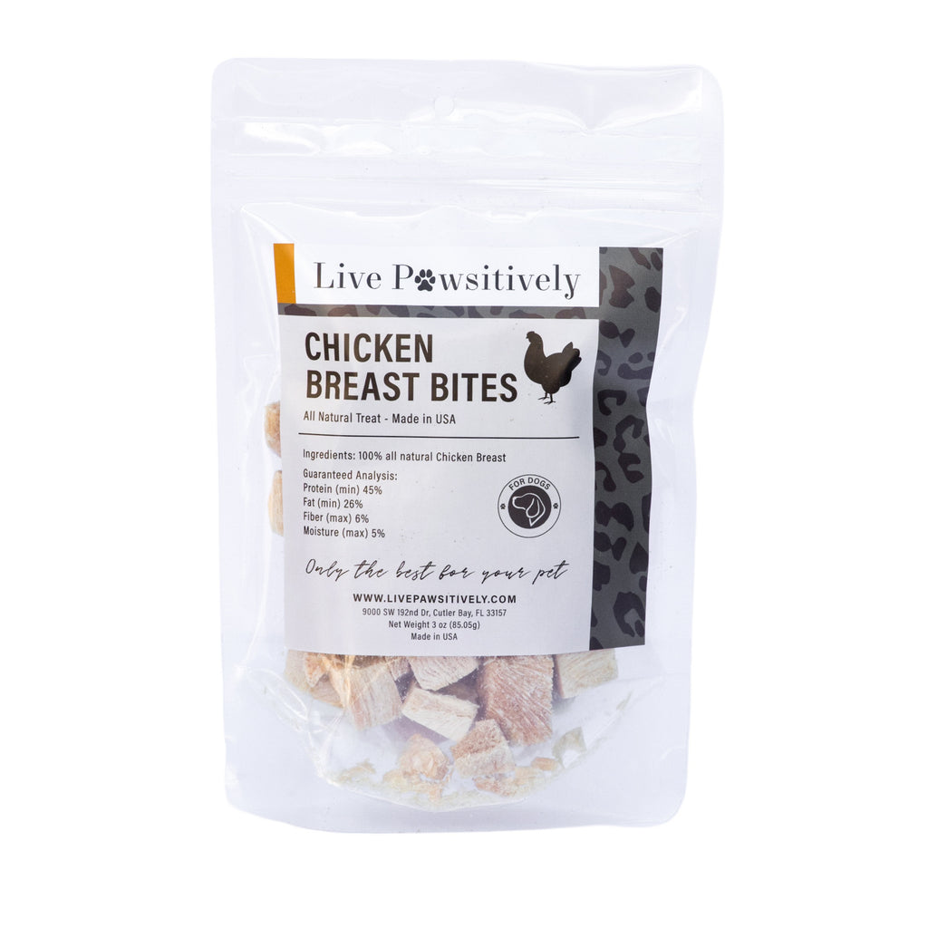 Chicken Breast Bites Freeze Dried For Dogs and Cats 3 oz